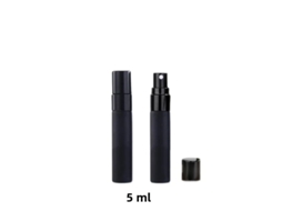 Frasco de Perfume Portátil de Luxo em Vidro, Preto Fosco. MDUG (10 X 5ml)