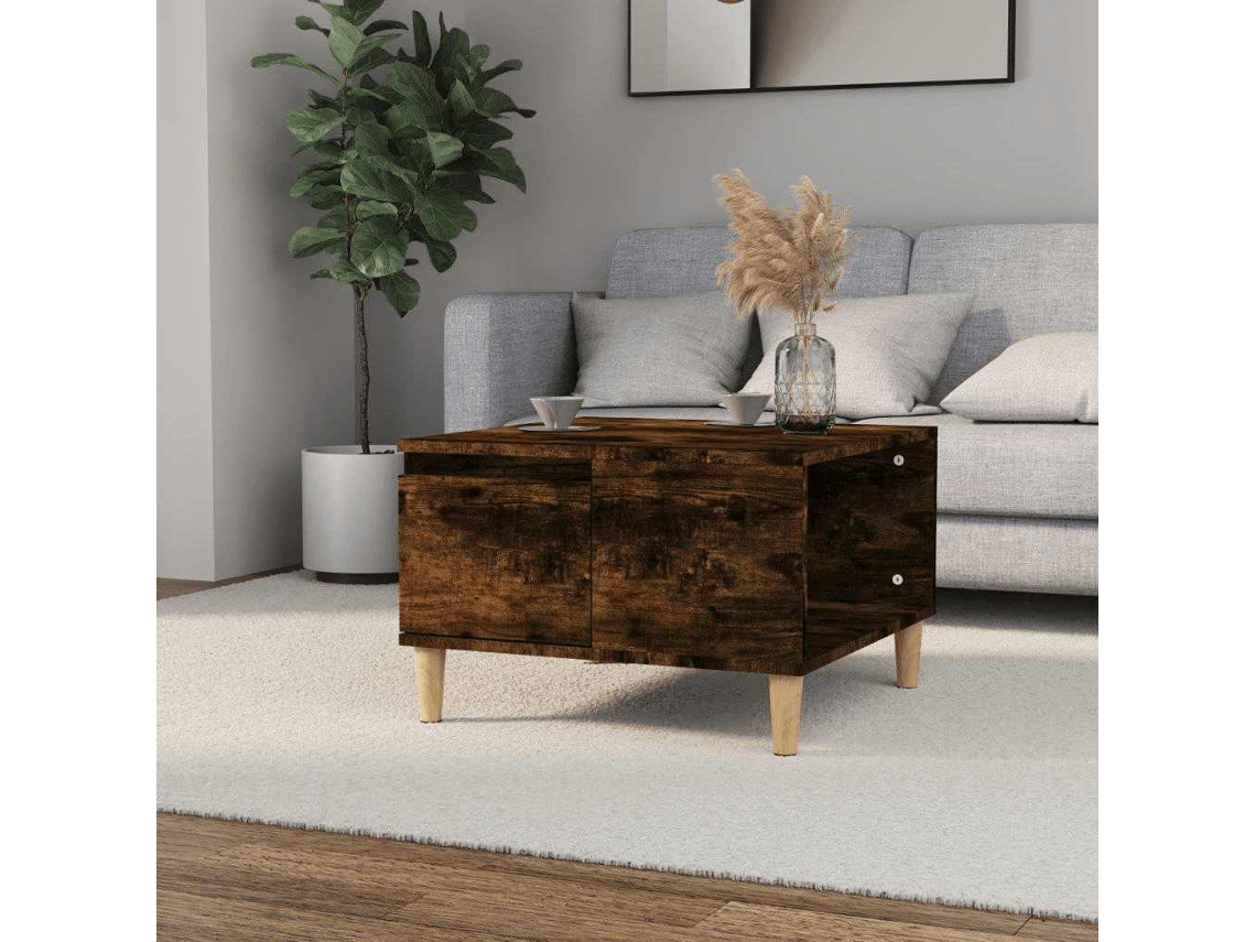 Vidaxl Mesa De Centro 55x55x36,5 Cm Derivados Madeira Carvalho Fumado