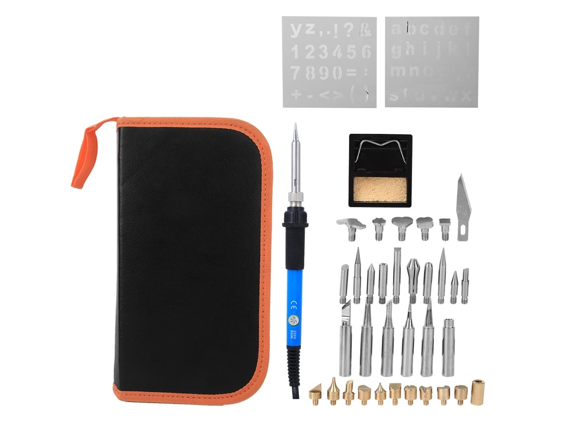 Conjunto de Soldadura Elétrica com 39 Peças, Ferro de Soldar Ajustável, Temperatura 60W