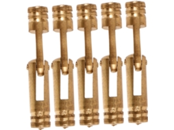 Conjunto De 5 Dobradiças De Madeira Vintage Em Latão, Pequenas E