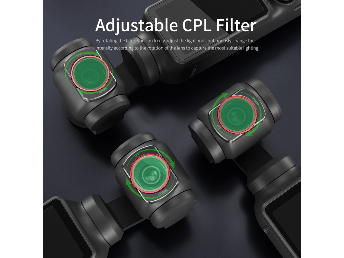 Startrc Filtro Cpl Ultra Delgado 1.9mm Cuadrado De Vidrio Óptico Com Revestimento Multicamada Compatível Com O Dji Pocket 3
