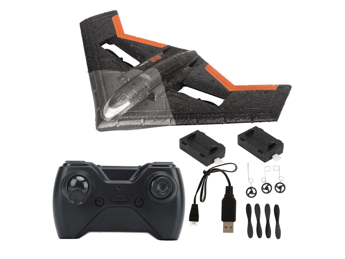 Avião De Controle Remoto 2.4ghz Planador Resistente A Colisões Brinquedo Para Crianças Laranja 3 Baterias