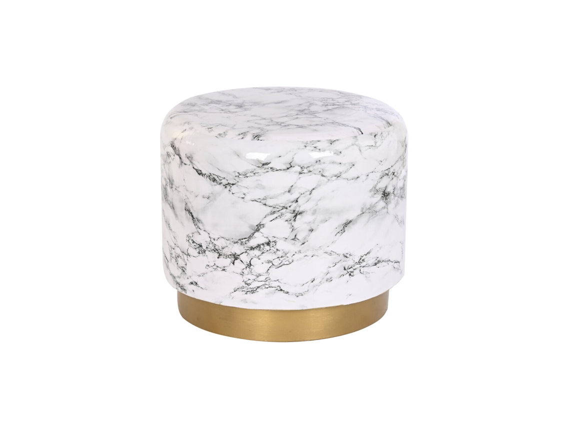 Mesa Lateral, Ferro, Efeito Mármore ALEXANDRA HOUSE LIVING (50x50x45cm)