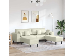Vidaxl Sofá 3 Unid. Creme Veludo