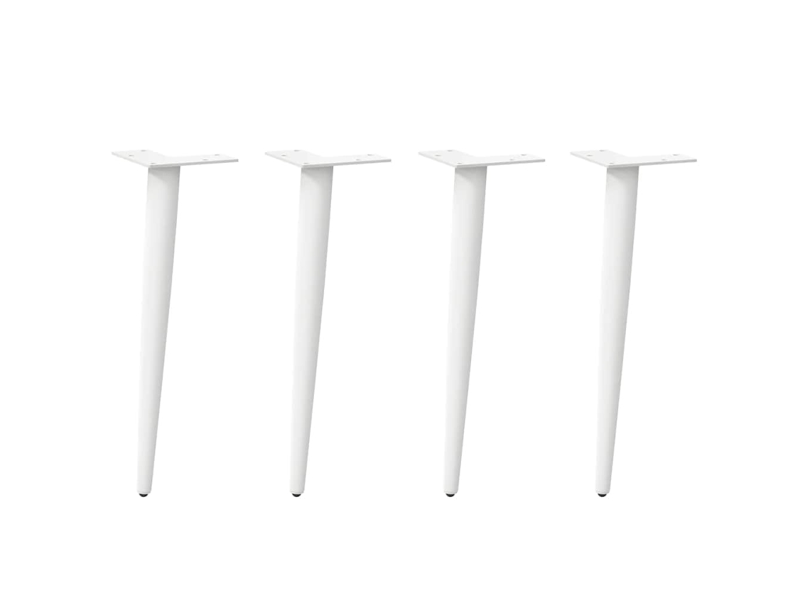 Vidaxl Pés Para Mesa De Centro Formato Cônico 4 Peças Branco 42-43 Cm Aço