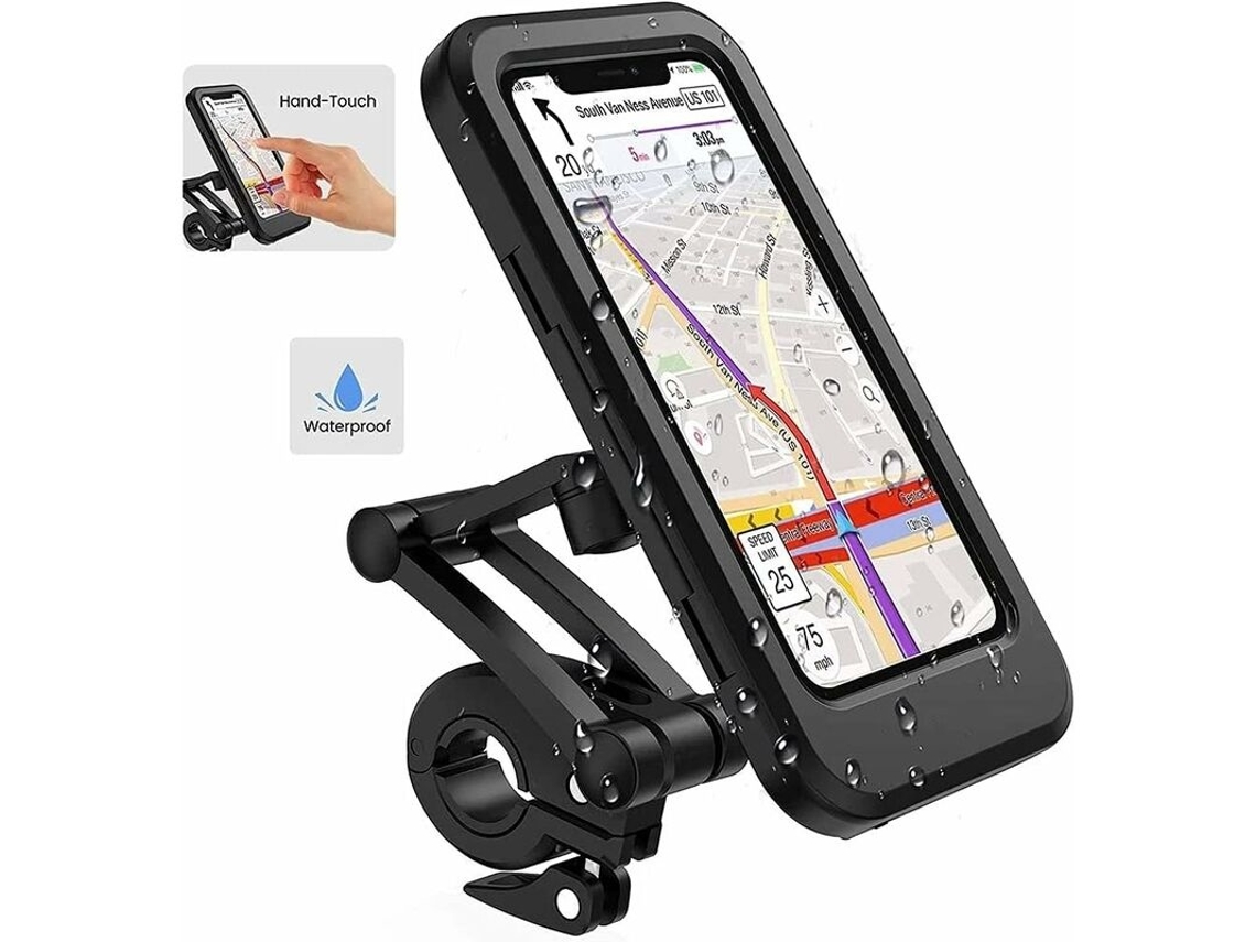 Lurelia Suporte Para Telemóvel De Bicicleta E Mota, Impermeável, 360°, Em Abs, Para 4,7 A 6,8 Polegadas
