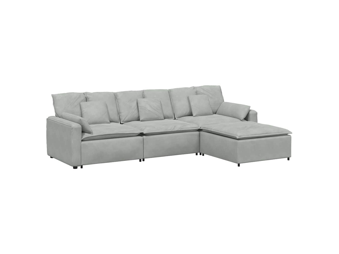 Modular Sofa, Modular Sofas Vidaxl Cinzeto Veludo