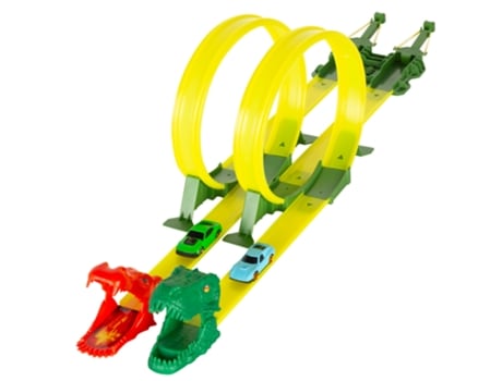 Pista De Carros De Dinossauro Com Lançador Duplo E Dois Carros Teamsterz