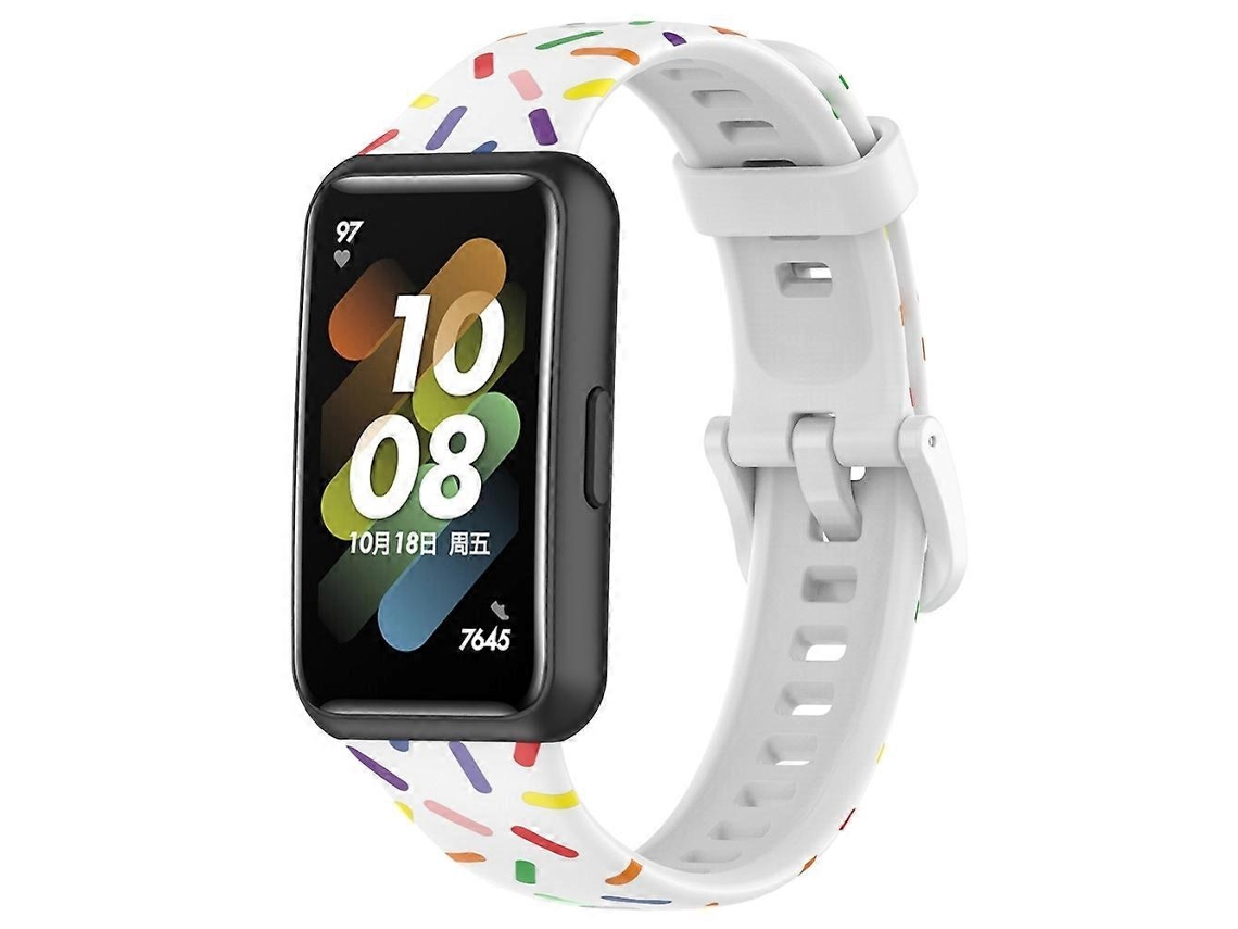Pulseira De Silicone Esportiva Com Bolinhas Coloridas Para Huawei Band 7