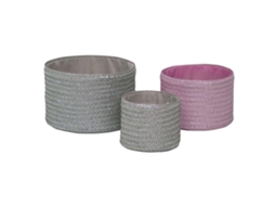 Conjunto de Cestas Dkd Home Decor Polipropileno 3 Pcs 27 X 27 X 17 Cm