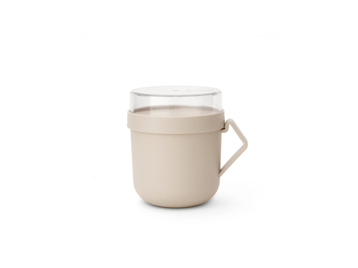 Caneca De Sopa Make Take 0,6 L Plástico Bege Suave Brabantia