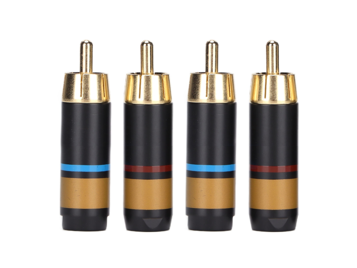 Aetheria conector Rca Loto R1759 Fibra de Carbono Latão Dourado 4pcs para Áudio Profissional