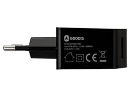Kit Carregador + cabo Micro-USB GOODIS W1-24-11 Preto — 2400 mAh | 5V | Cabo Micro-USB