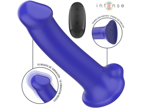 Intense - Victoria Vibrator With Suction Cup 10 Vibrations Dark Blue Remote Control