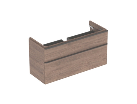Móvel De Casa De Banho Geberit Smyle Square, 500.355., 1184x617x470mm, Com 2 Gavetas, Cor Nogueira, Nogueira / Textura De Madeira Melamínica