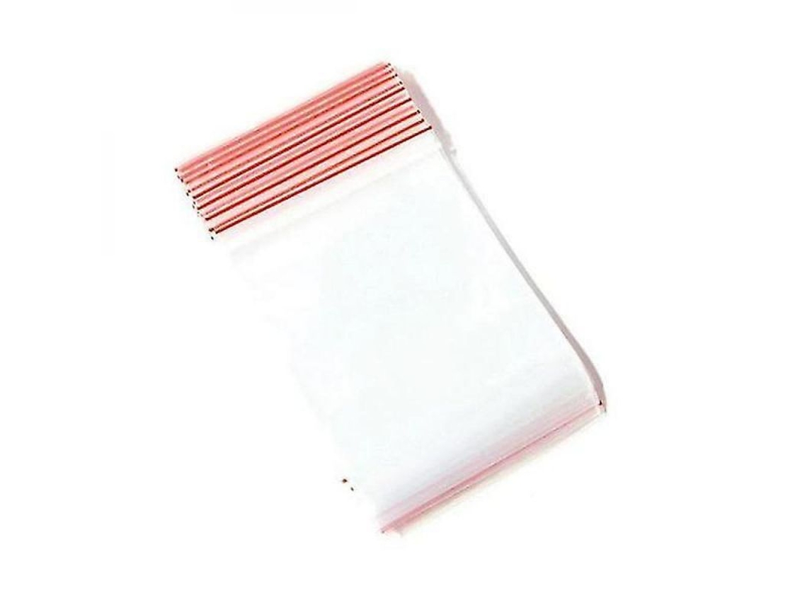 Rebe 100 Sacolas Plásticas Reutilizáveis Alimentares 75x50mm Fecho Zipper Transparentes 40 Micrômetros