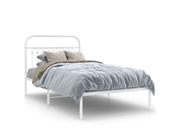 Estrutura de Cama com Cabeceira Metal Branco MAISON EXCLUSIVE 100x190 cm