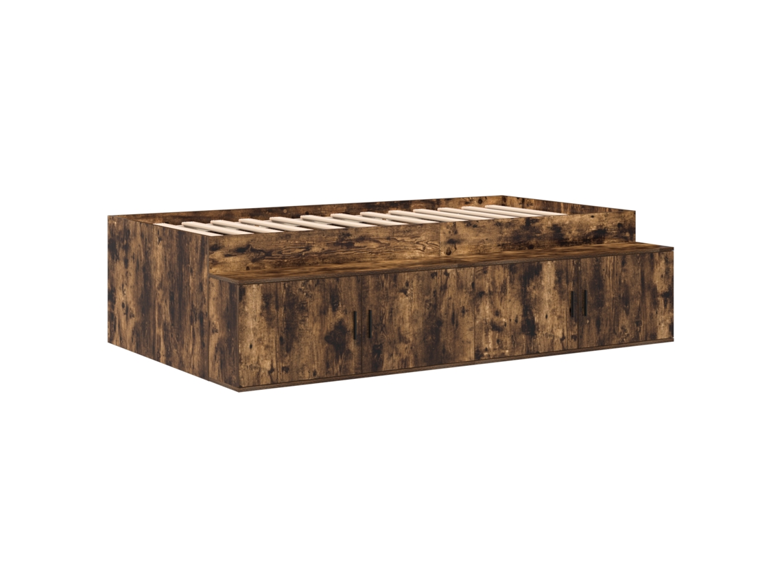 Conjunto 1 Estrutura Da Cama Vidaxl Castanho Madeira De Pinho Maciça (90 X 200 Cm)