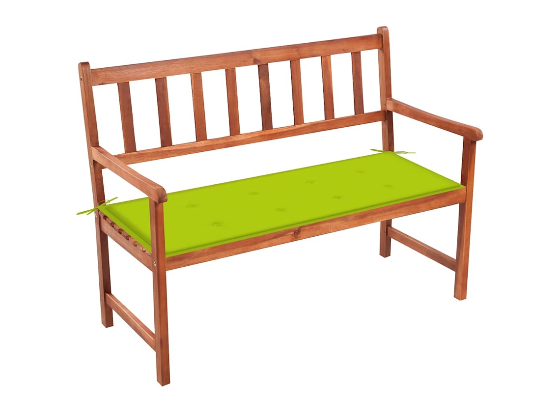 Vidaxl Banco De Jardim C/ Almofadão 120 Cm Madeira De Acácia Maciça