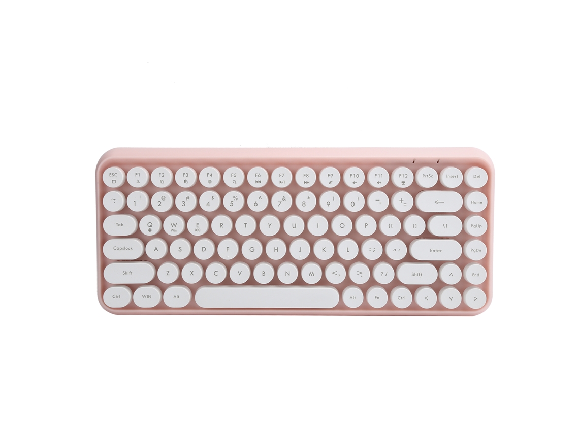 Aetheria teclado Sem Fio Bluetooth 84 Teclas Retro Redondo Gaming Escritório Ajazz 308ipink