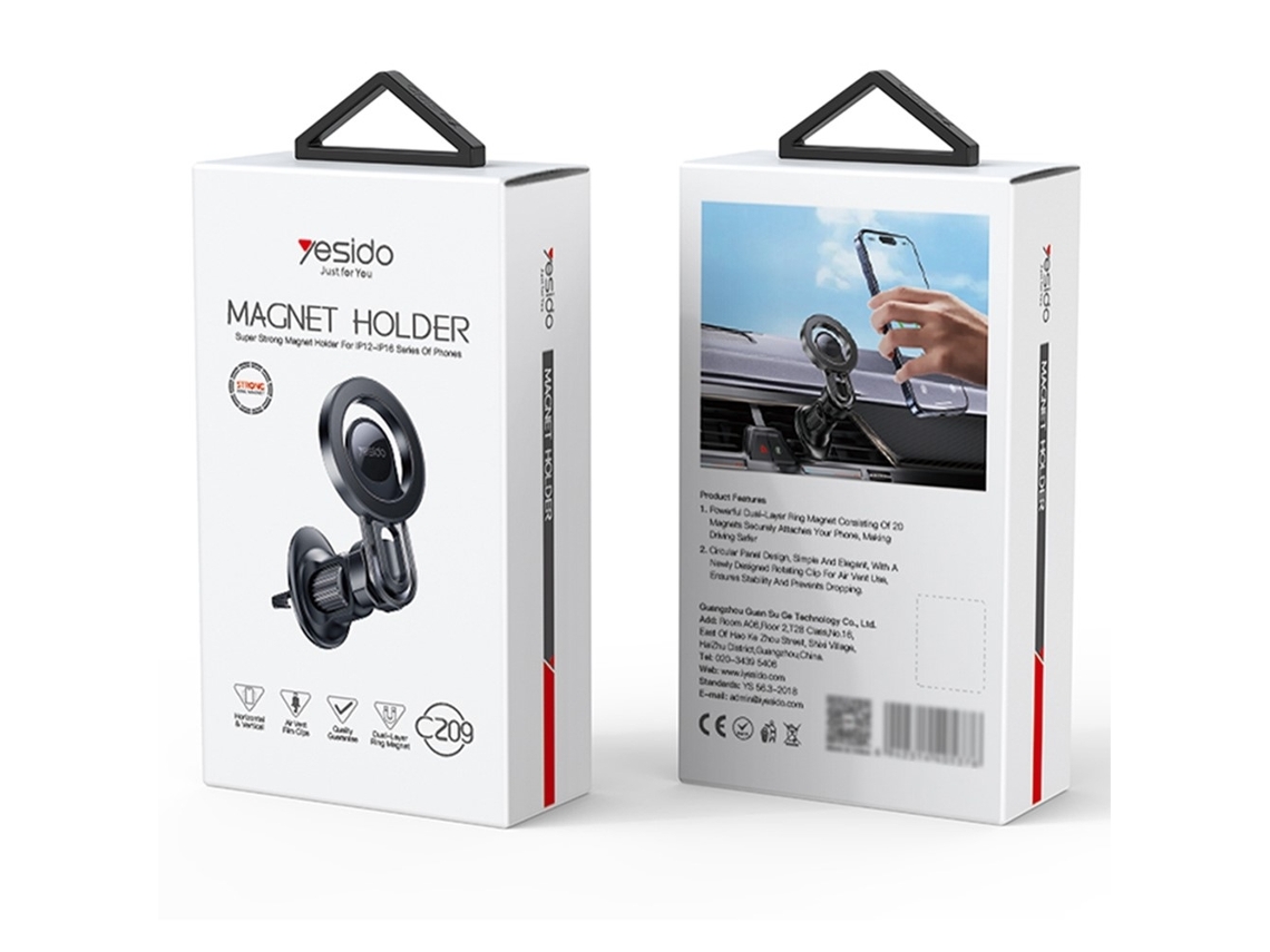 Suporte Magnético Para Celular Yesido, Compatível Com Magsafe Para Carro.
