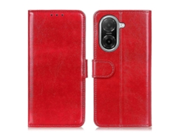 Capa Tkdaddy Para Xiaomi Redmi A5 4g (171,7 Mm) / Poco C71 4g Com Textura Crazy Horse Em Couro Pu E Suporte Para Celular, Vermelha