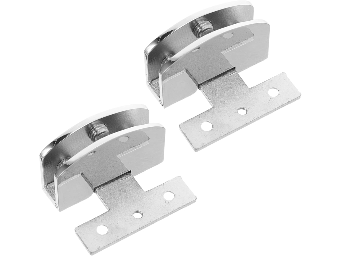 Dobradiça Pivotante Para Porta De Vidro, 2 Peças, Aço Prateado,