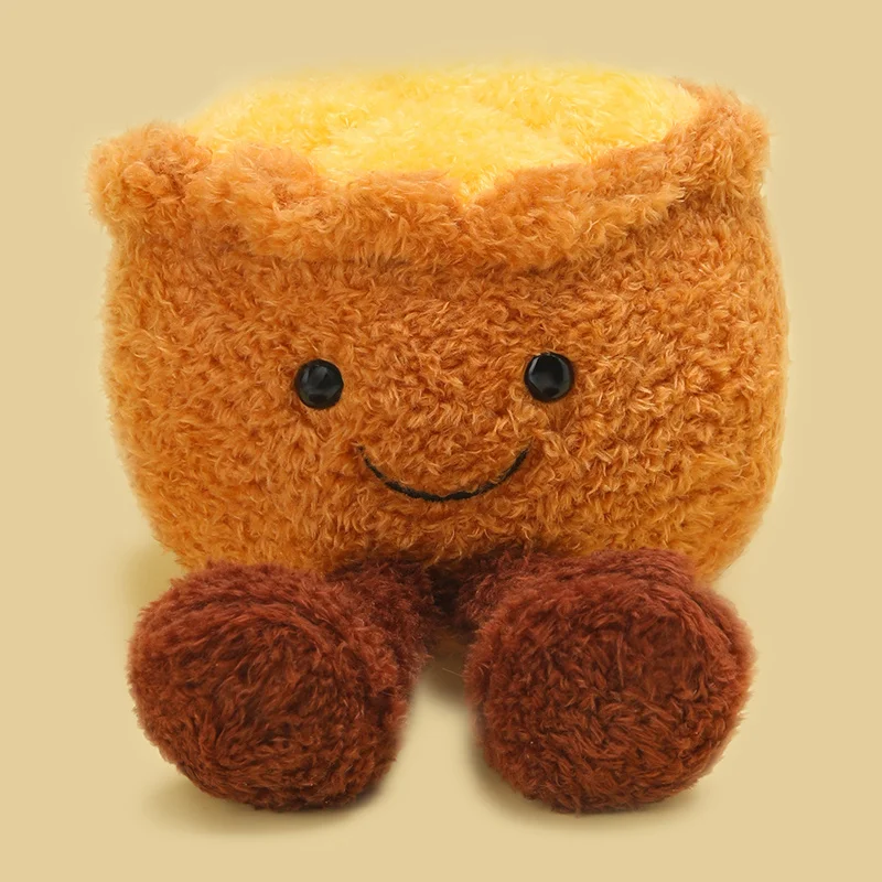 Brinquedo de Pelúcia da Série Confeitaria, Almofada para Escritório, Decoração para Casa MDUG (torta de Ovos 20cm)