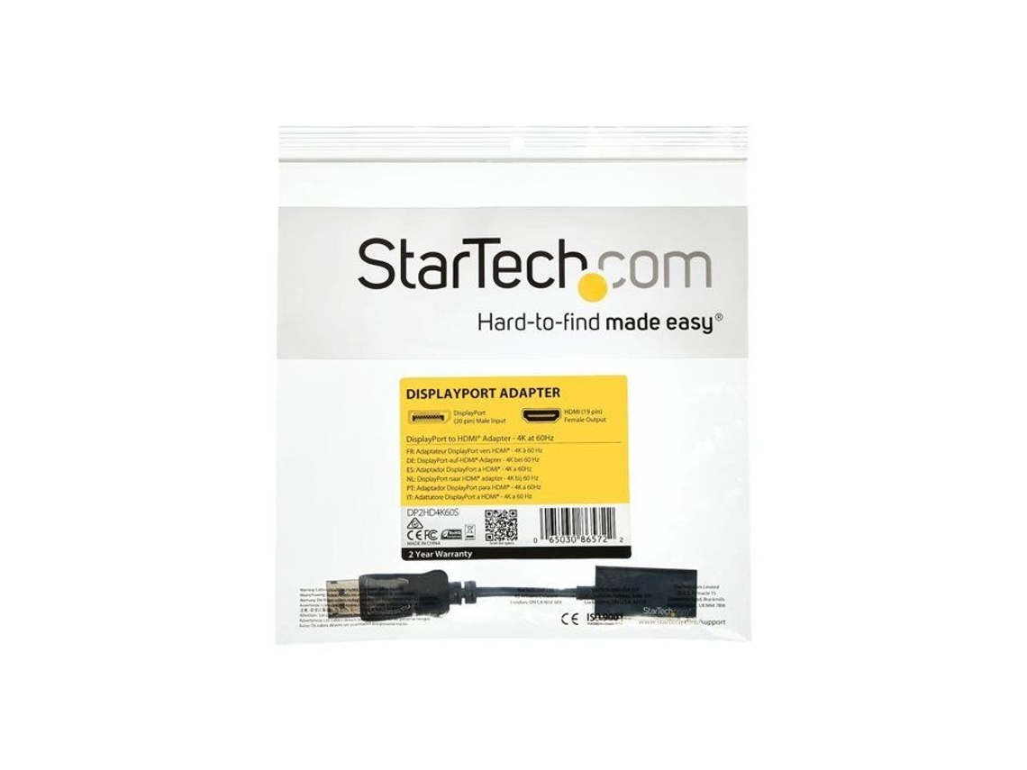 Lurelia Adaptador Displayport Para Hdmi Displayport Hdmi Para Hdmi Startech.com Ultra Hd 4k 60 Hz H/f Preto