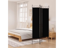 Vidaxl Divisória De Quarto Com 3 Painéis 120x200 Cm Tecido Preto