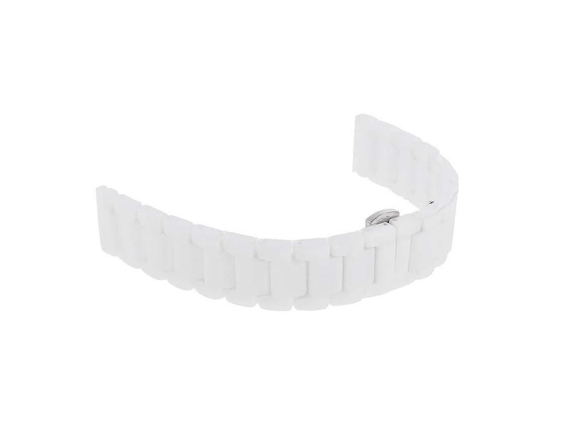 Pulseira De Cerâmica Para Relógio Inteligente, Substituição De Pulseira, Fivela De Aço Branca, 18 Mm Olysi Shop