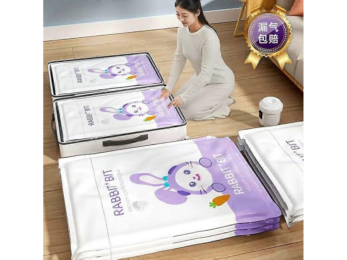 Conjunto De 5 Sacos Armazenamento A Vácuo Para Pequenos Espaços, Seladores Vácuo, Compressão Hermético S Roupas, Travesseiros E Roupas Cama, Com