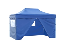 Vidaxl Tenda Pop-up Dobrável Com 4 Paredes Laterais 3x4,5 M Azul
