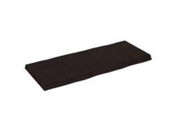 Tampo De Mesa | Tampo De Secretária | Superfície Da Mesa Com Bordas Vivas Maciço Tratado Castanho-escuro