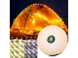 Lanterna Portátil De Campismo 2 Em 1 Com Luzes Corda Led 10m, Recarregável, Impermeável E Compacta, Ideal Para Atividades Ao Ar Livre Con...