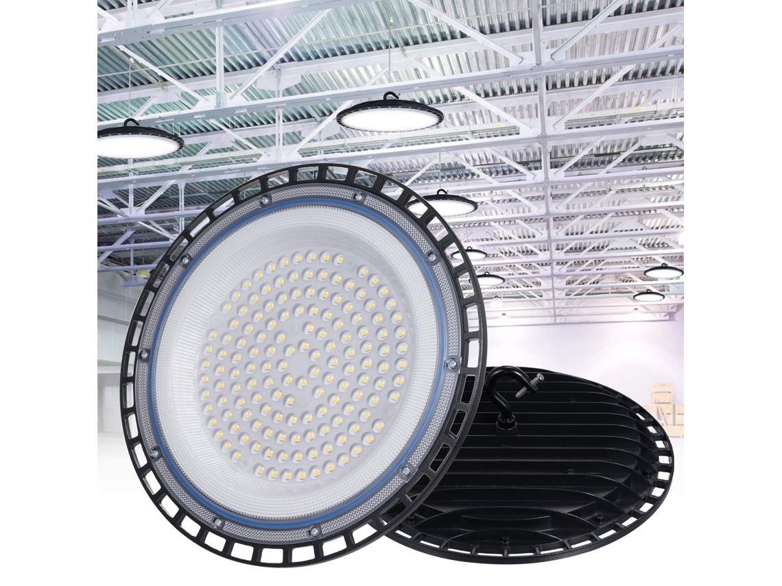 Lâmpada UFO Industrial 100W LED Alto Galo Energética para Armazém Fábrica Oficina Garagem | S/MARCA