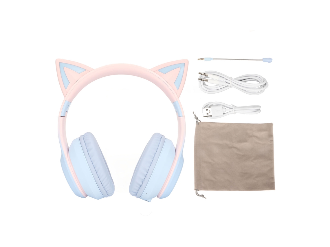 Fones de Ouvido para jogos Bluetooth EOOCOO com luzes LED