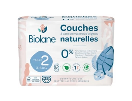 Fralda Natural 28 Tamanho 2 3-6 kg BIOLANE