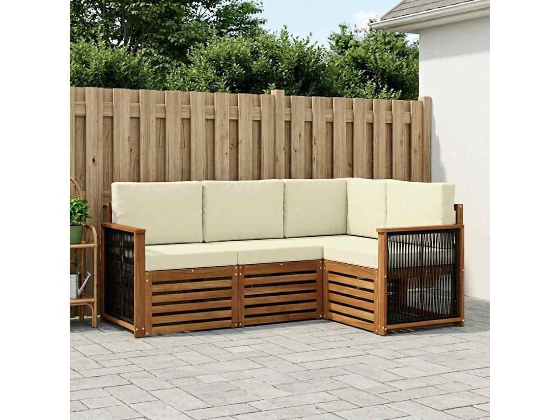 Vidaxl Conjunto De Sofás Para Exterior 4 Unid. Poliéster