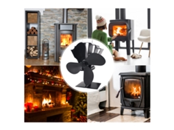 Ventilador Térmico Laxiscreed Para Lareira Com 4 Pás, Funcionamento Silencioso E Alto Desempenho