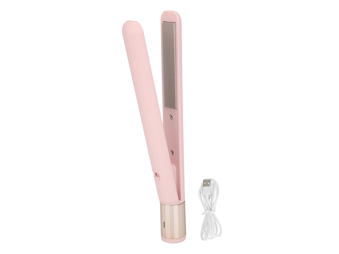 Mini Prancha de Cabelo 2 em 1 com USB, Temperatura Ajustável, Modelador de Cachos Portátil para Viagens e Uso Doméstico, Cor Rosa 2026