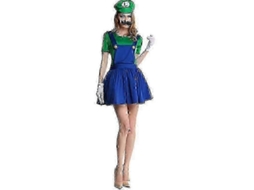 Fantasia De Luigi Do Super Mario Para Adultos E Crianças Carnaval Halloween Festa Luigi Green Women M