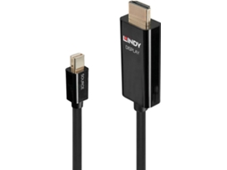 Adaptador de Cabo de Vídeo LINDY 40910 Mini DisplayPort HDMI tipo A (padrão) Preto 0,5 m