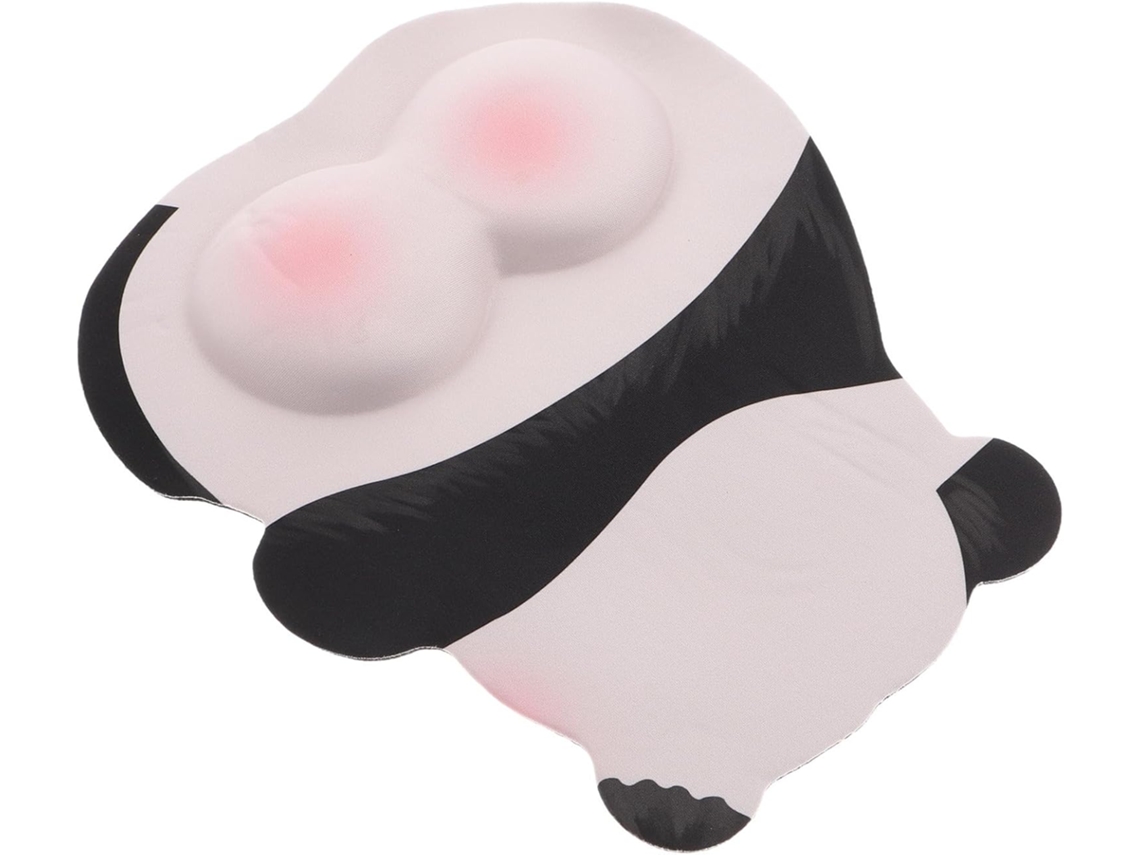 Mousepad Ergonômico Com Panda E Apoio Para Pulso, Rosa, Macio