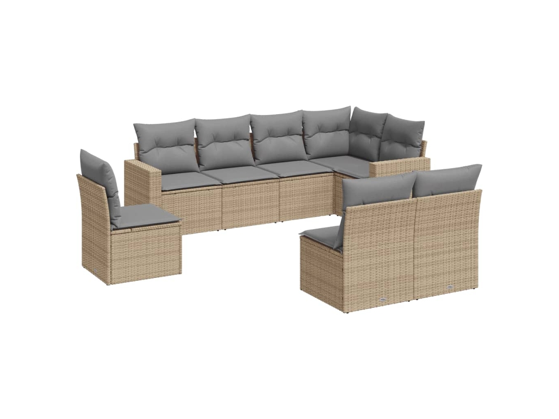 Garden Sofa Set, Garden Sofa Sets Vidaxl Bege Rattan / Vime (n/a)