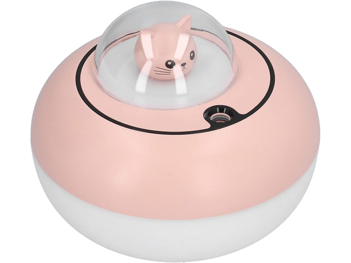 Umidificador De Mesa Led 300ml, Multicolorido, Branco E Rosa, Grande Capacidade