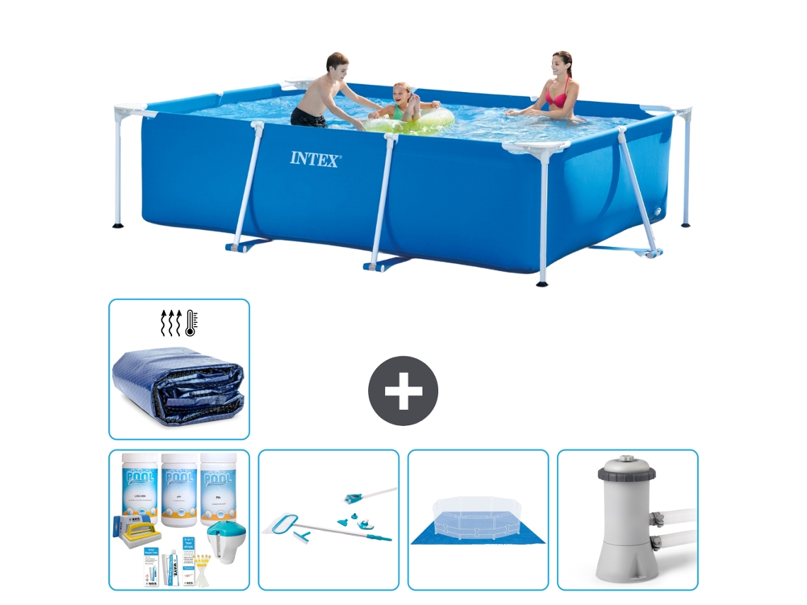 Intex Piscina Com Estrutura Retangular - 300x200x75 Cm - 6-peças S20056