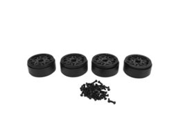 Yui Conjunto de 4 Rodas Beadlock de 1,9 Polegadas em Fibra de Carbono Hexagonal Selada para Carro RC Crawler 1/10 - Preto