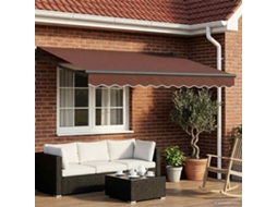 Vidaxl Toldo Retrátil Manual Com Leds Castanho E Antracite 2,5 X 2 M