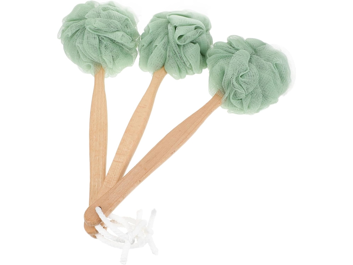 Lurelia Kit De 3 Escovas De Massagem Corporal De Cuidado Corporal, Cabo Longo, Massagem Suave E Cor Verde, Uso Diário